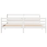 vidaXL Cadre de lit avec tête de lit sans matelas blanc 180x200 cm