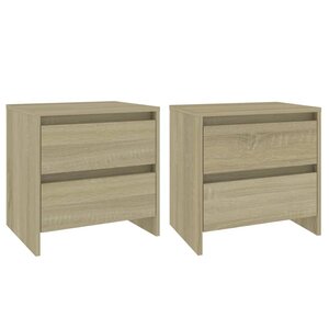 vidaXL Tables de chevet 2 Pièces chêne sonoma bois d'ingénierie