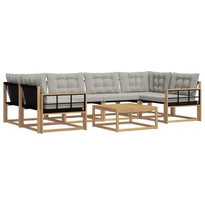 vidaXL Ensemble de canapés d'extérieur 7 pc Blanc et gris clair
