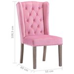 Vidaxl chaises à manger lot de 2 rose velours
