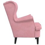 vidaXL Fauteuil rose velours
