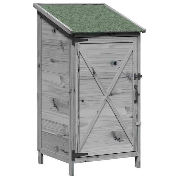 vidaXL Abri de jardin Gris 59 5 x 56 x 113 5 cm Bois de Sapin Massif