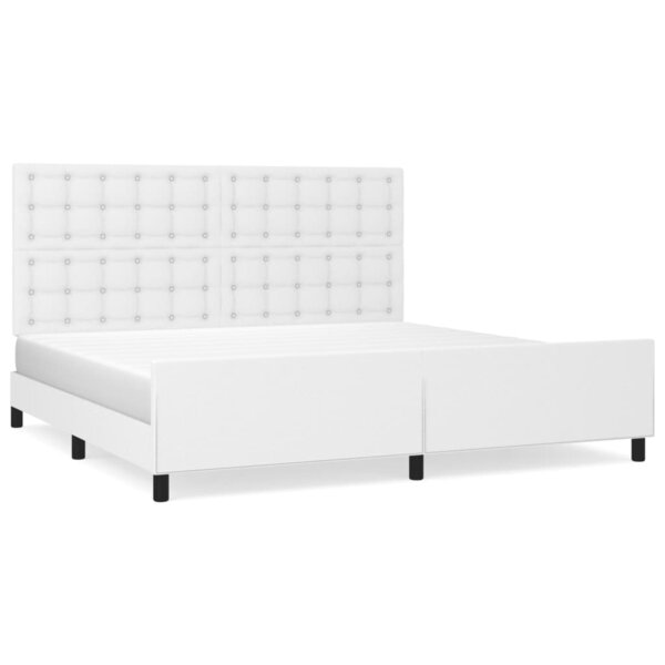 vidaXL Cadre de lit sans matelas blanc 200x200 cm similicuir
