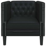 vidaXL Fauteuil Chesterfield Argyle Noir 71 x 74.5 x 70.5 cm Faux cuir