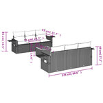 vidaXL Salon de jardin 7 Pièces avec coussins noir résine tressée