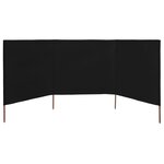 vidaXL Paravent 3 panneaux Tissu 400 x 160 cm Noir