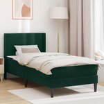 vidaXL Cadre de lit avec matelas Vert foncé 90 x 190 cm Velours