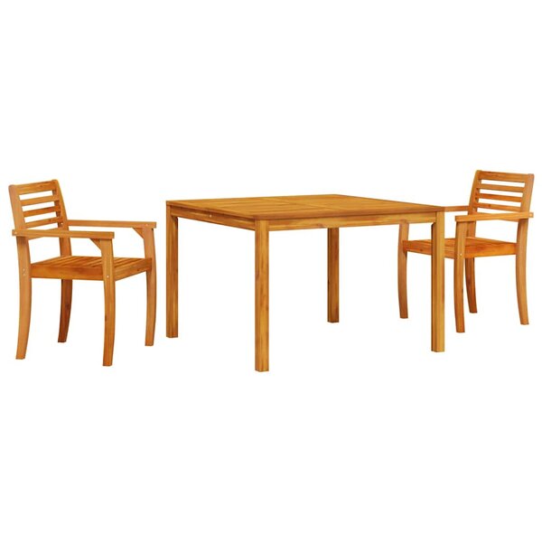 vidaXL Ensemble de salle à manger pour jardin 3 pc Marron