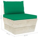vidaXL Salon de jardin palette 3 Pièces avec coussins Épicéa imprégné