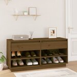 vidaXL Armoire à chaussures Marron miel 110x34x52cm Bois de pin massif