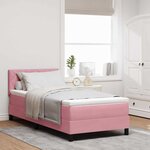 vidaXL Lit à ressorts avec matelas avec matelas Rose 90 x 190 cm tissu