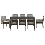 vidaXL Ensemble de salle à manger pour jardin 9 Pièces Marron Poly rotin