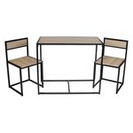 Table et 2 chaises et bois et métal otis