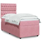vidaXL Sommier à lattes de lit avec matelas Rose 90x190 cm Velours
