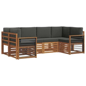 vidaXL Ensemble de canapé d'angle 6 Pièces Naturel et Anthracite