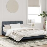 vidaXL Cadre de lit avec lumières LED gris foncé 140x200 cm velours