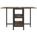 vidaXL Table à dîner 122 x 80 x 76 5 cm Bois d'ingénierie Chêne fumé