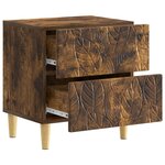 vidaXL Table de chevet Chêne fumé 43 x 34 5 x 48 cm Bois d'ingénierie