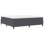 vidaXL Lit box spring avec matelas gris foncé  200 x 200 cm  en tissu à côtes.