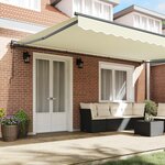 vidaXL Cadre d'auvent Crème 500 × 300 cm Polyester avec revêtement PU