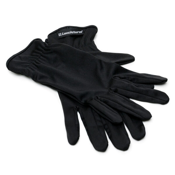 Gants en microfibre noir pour pièces de monnaie. Taille - L large