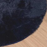 vidaXL Tapis shaggy à poils longs NAVARRA bleu marine 240x240 cm