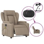 vidaXL Fauteuil de massage inclinable électrique cappuccino similicuir