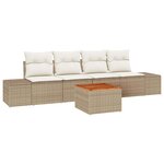 vidaXL Ensemble de canapé de jardin 5 Pièces Beige Poly rotin