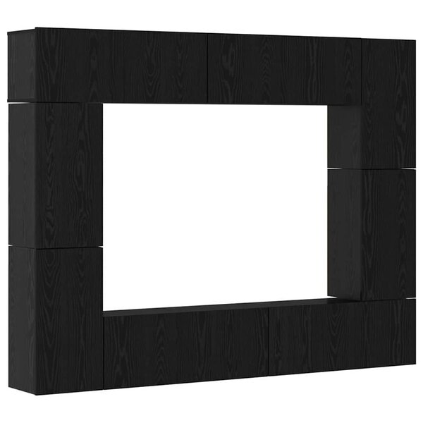 vidaXL Ensemble meuble TV 8 Pièces Chêne noir 80 x 30 x 30 cm