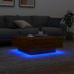 vidaXL Table basse avec lumières LED chêne marron 80x80x31 cm