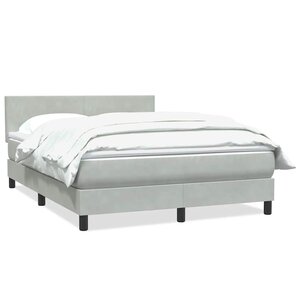 vidaXL Sommier à lattes de lit et matelas gris clair 160x220cm velours