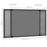 vidaXL Moustiquaire extensible pour fenêtres Anthracite (100-193)x75cm