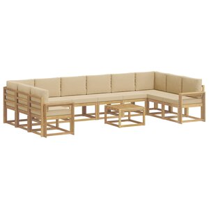 vidaXL Ensemble de canapés d'extérieur 11 pc Blanc et Beige