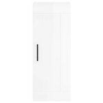 vidaXL Buffet haut Blanc brillant 34 5x34x180 cm Bois d'ingénierie