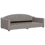 vidaXL Lit de jour avec gigogne et matelas taupe 90x200 cm tissu