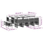 vidaXL Ensemble à manger de jardin et coussins 13 Pièces beige