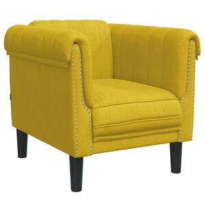 vidaXL Fauteuil jaune velours