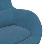vidaXL Chaise Œuf avec Pouf with Footstool Bleu Velours