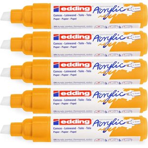 Marqueur acrylique large 5000 jaune soleil 5-10 mm x 5 EDDING