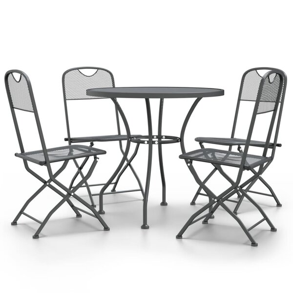 vidaXL Ensemble à manger de jardin 5 Pièces Maille Métal Anthracite
