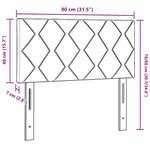 vidaXL Tête de lit LED en blocs de diamant gris foncé 80 cm en velours