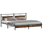 vidaXL Cadre de lit en métal sans matelas chêne fumé 200x200 cm