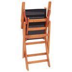 vidaXL Chaises pliables de jardin lot de 4 Noir Eucalyptus textilène