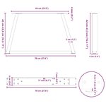 vidaXL Pieds de table basse en forme de V  2 pièces  anthracite  70 x (42-43 3) cm  acier