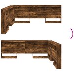 vidaXL Tête de lit de rangement Chêne fumé 200 cm Bois d'ingénierie