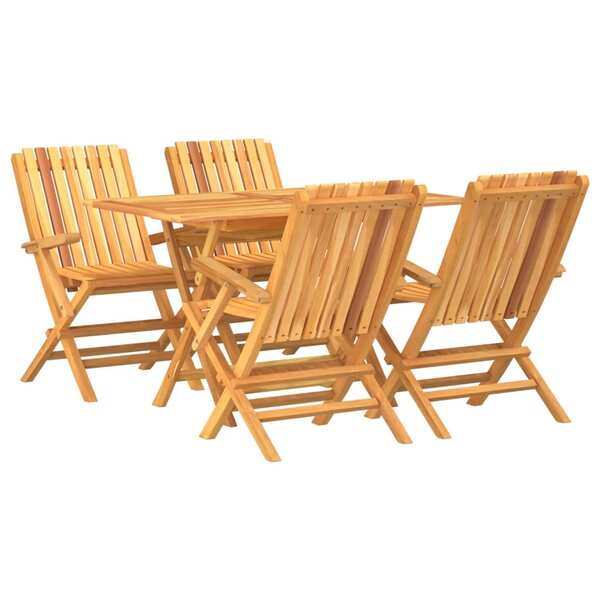 vidaXL Ensemble à manger de jardin 5 Pièces Bois de teck massif