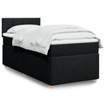 vidaXL Sommier à lattes de lit et matelas Noir 80x200 cm Tissu