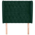 vidaXL Tête de lit avec oreilles Vert foncé 103x23x118/128 cm Velours