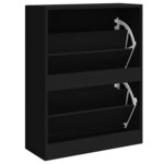 vidaXL Armoire à chaussures Noir 63x24x81 cm Bois d'ingénierie
