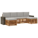 vidaXL Ensembles de canapés avec coussin 6 Pièces Naturel et gris clair